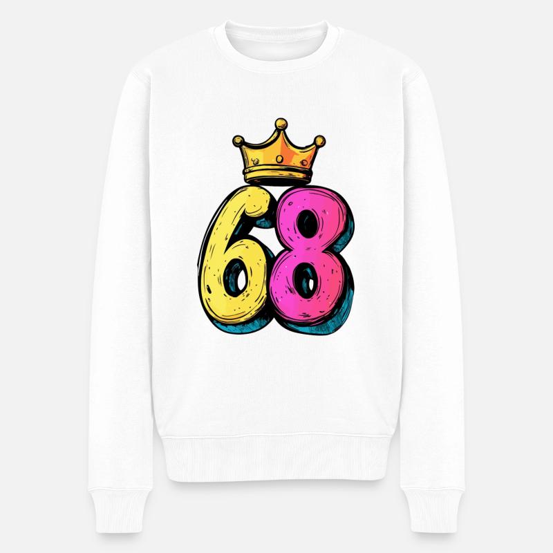 68 Nombre Couronne - Pull Premium bio Homme - blanc