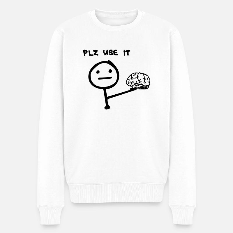 bitte benutze es - Männer Premium Bio Pullover - Weiß