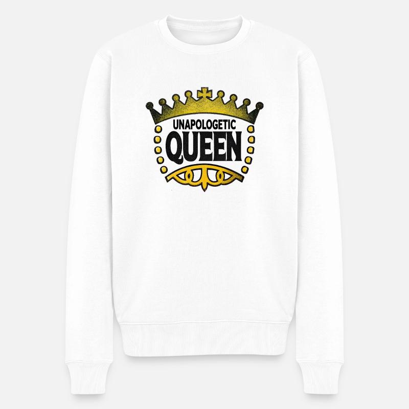 Unverfrorene Königin - Männer Premium Bio Pullover - Weiß