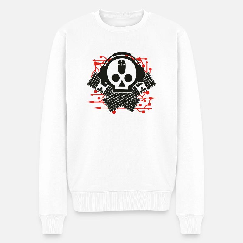 skully - Männer Premium Bio Pullover - Weiß