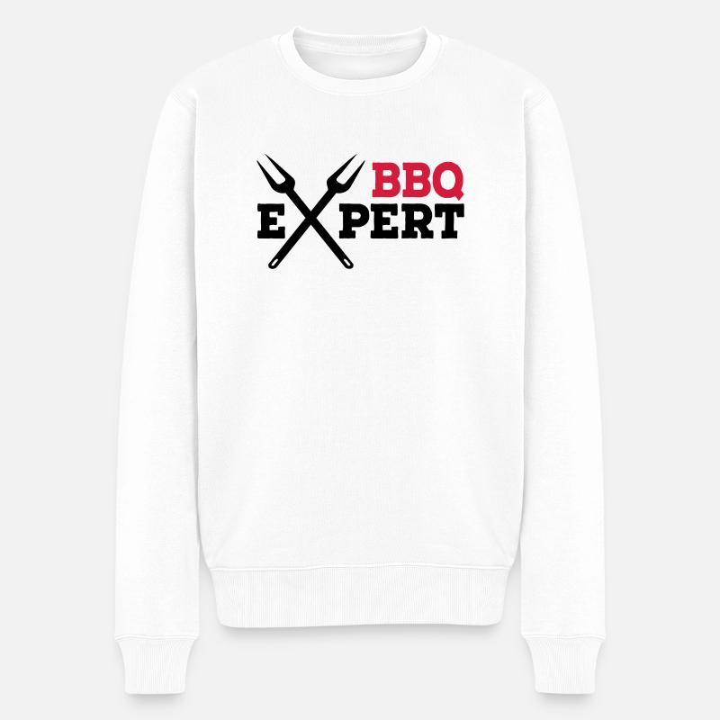 Grill - Männer Premium Bio Pullover - Weiß