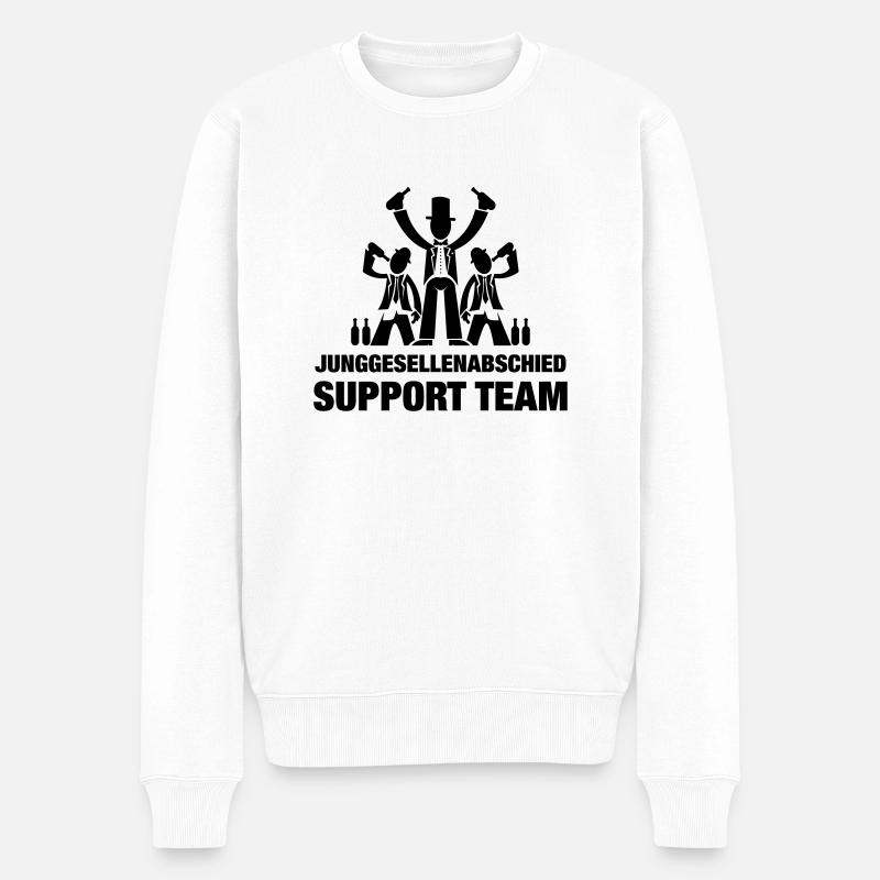 JGA support TEAM - Männer Premium Bio Pullover - Weiß