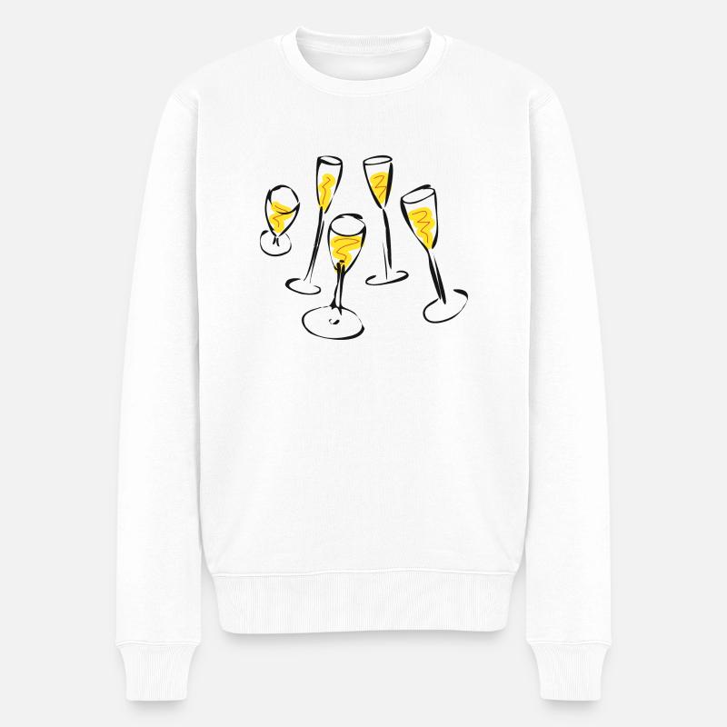 Sekt - Männer Premium Bio Pullover - Weiß
