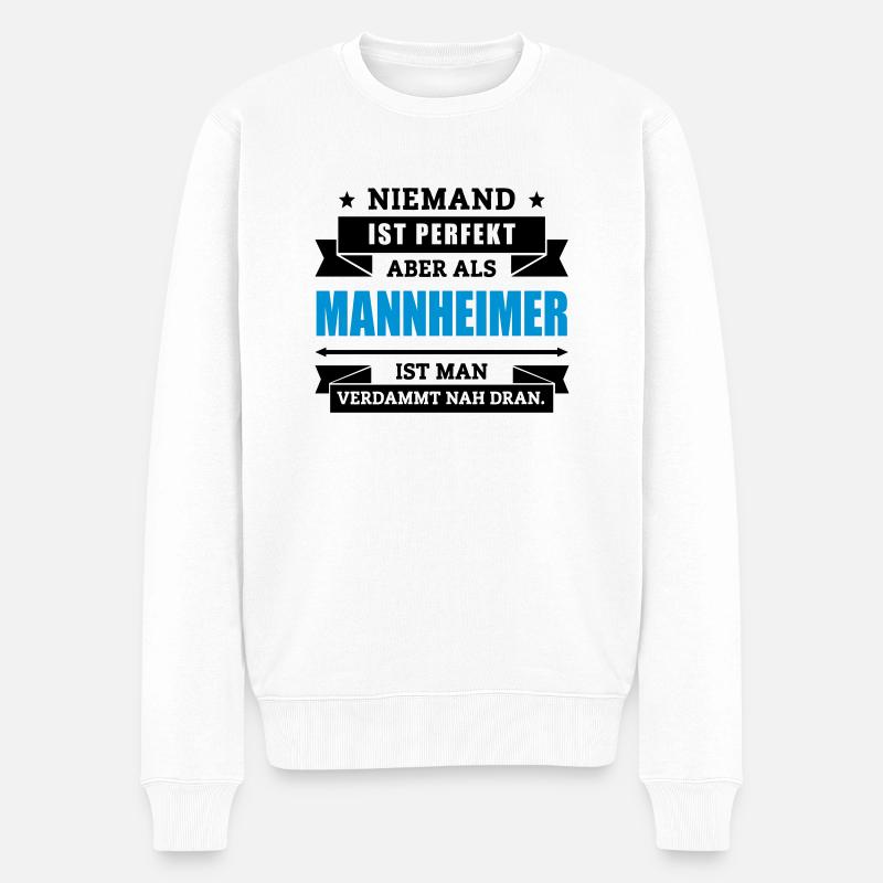 Funshirt Mannheimer - Männer Premium Bio Pullover - Weiß