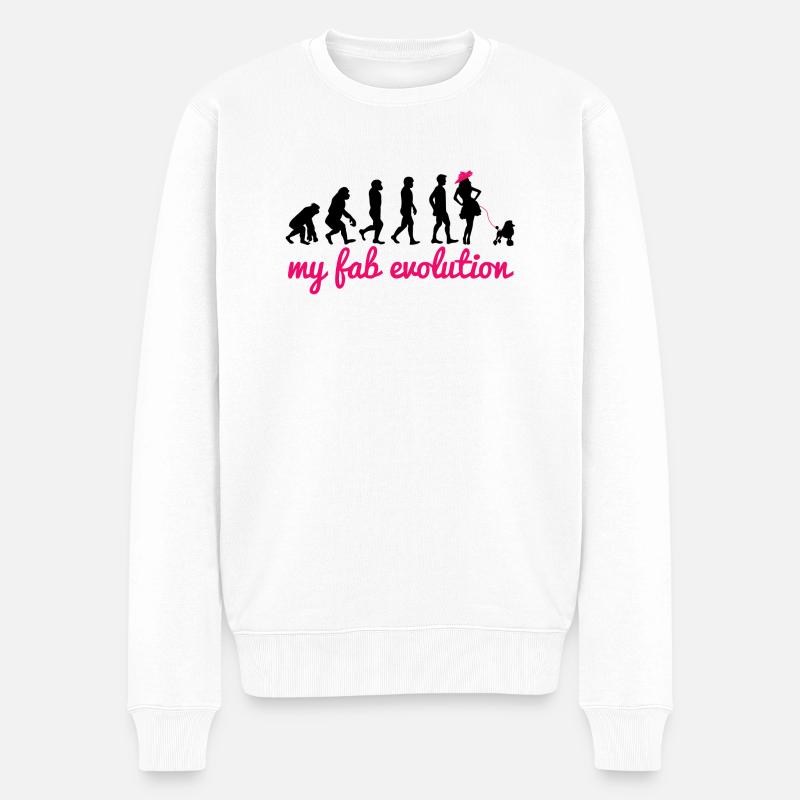 Chien / Caniche: My Fab Evolution - Pull Premium bio Homme - blanc