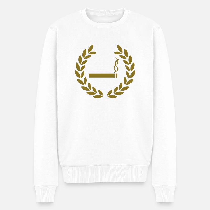 rauchen deluxe - Männer Premium Bio Pullover - Weiß