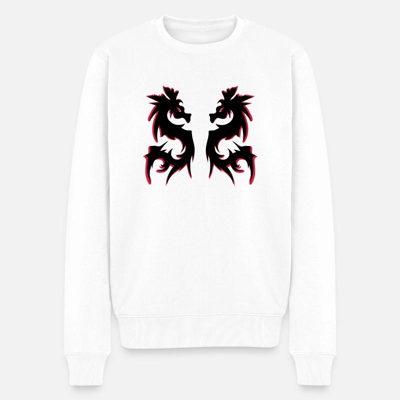 drachen - Männer Premium Bio Pullover - Weiß