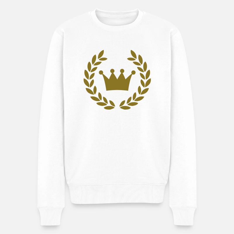 crown deluxe - Pull Premium bio Homme - blanc