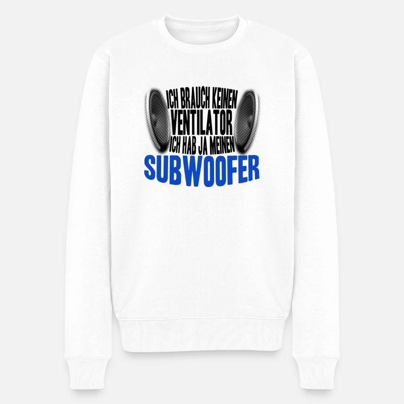 Subwoofer - Männer Premium Bio Pullover - Weiß