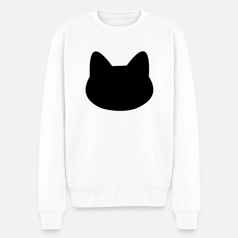 katze - Männer Premium Bio Pullover - Weiß