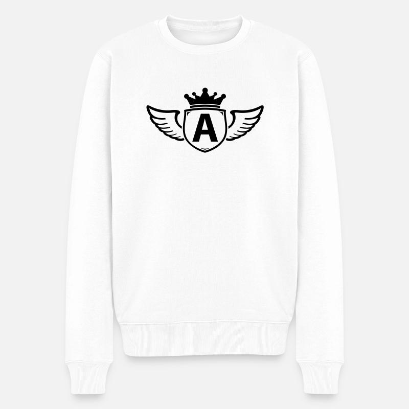 a - Männer Premium Bio Pullover - Weiß