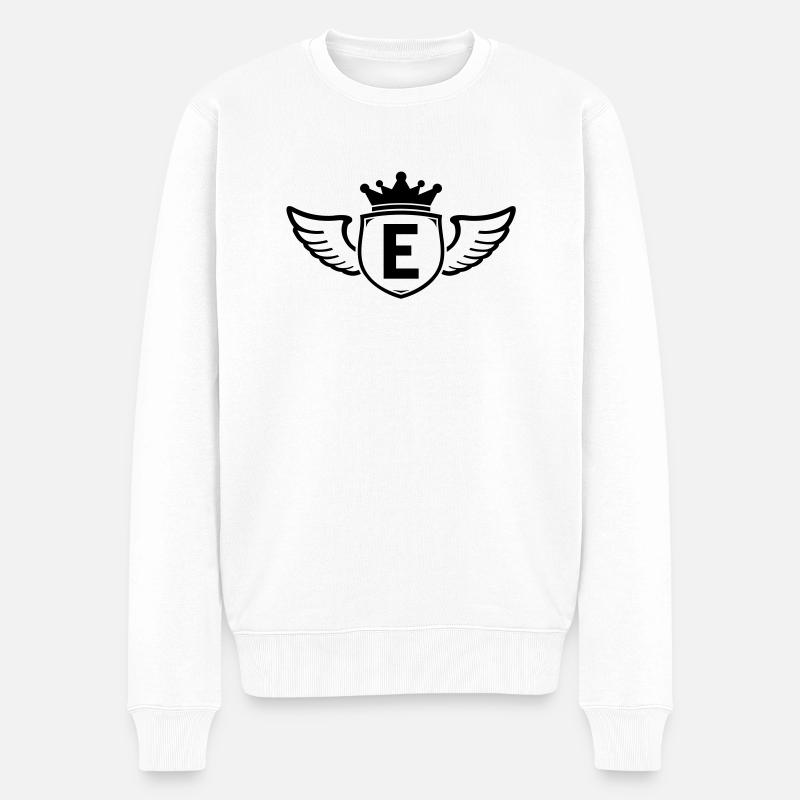 e - Männer Premium Bio Pullover - Weiß