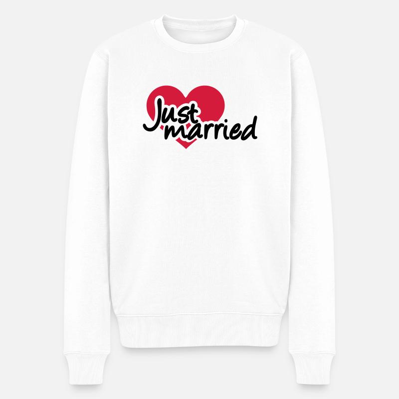 Just married - Männer Premium Bio Pullover - Weiß