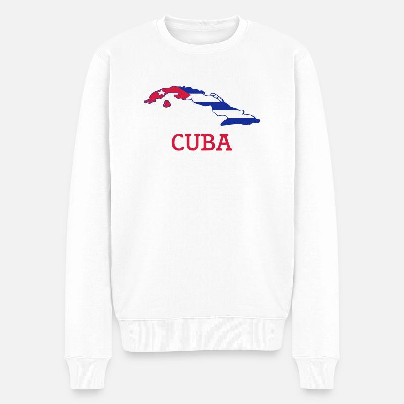 cuba - Männer Premium Bio Pullover - Weiß