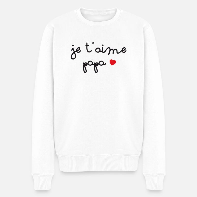 Ich liebe dich Papa ... - Männer Premium Bio Pullover - Weiß