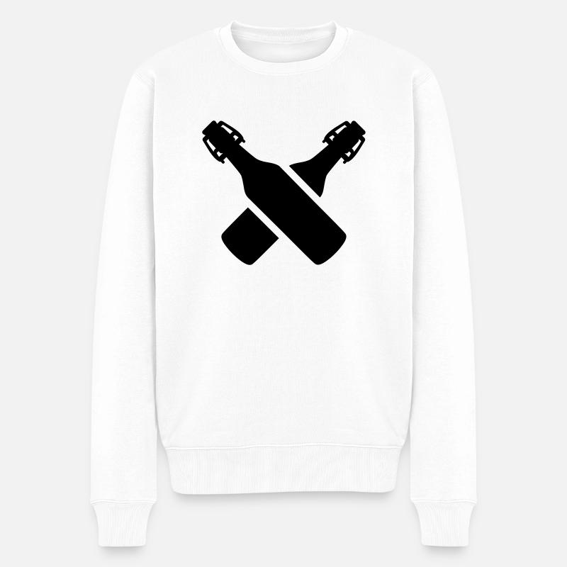 Bier - Männer Premium Bio Pullover - Weiß