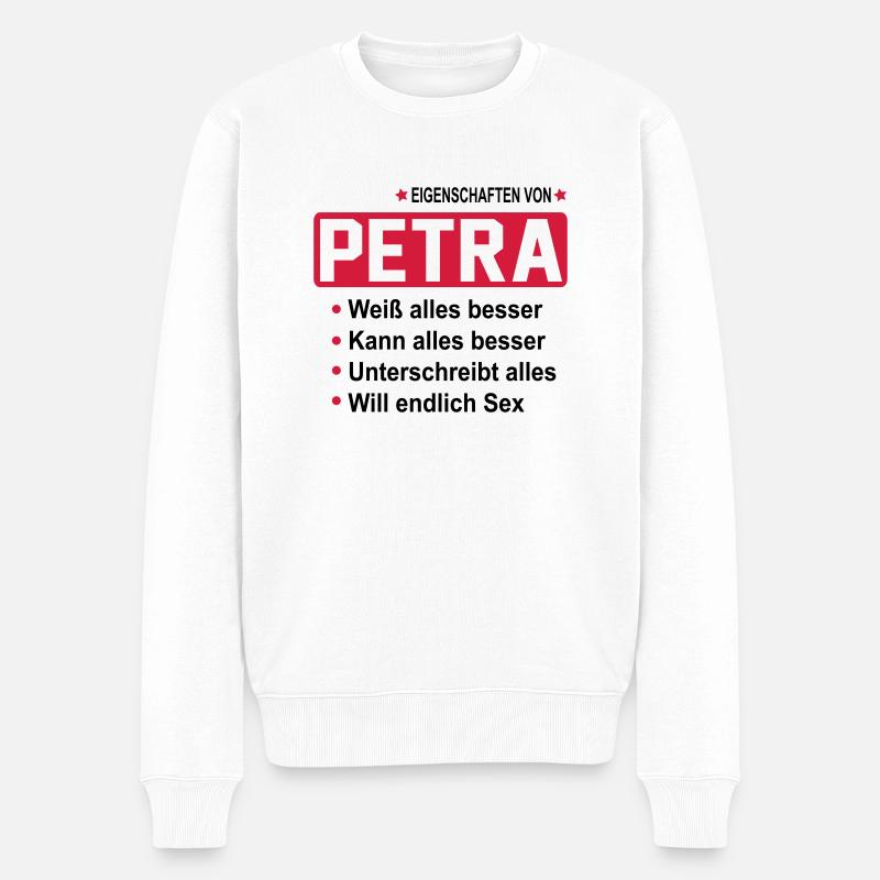 petra - Männer Premium Bio Pullover - Weiß