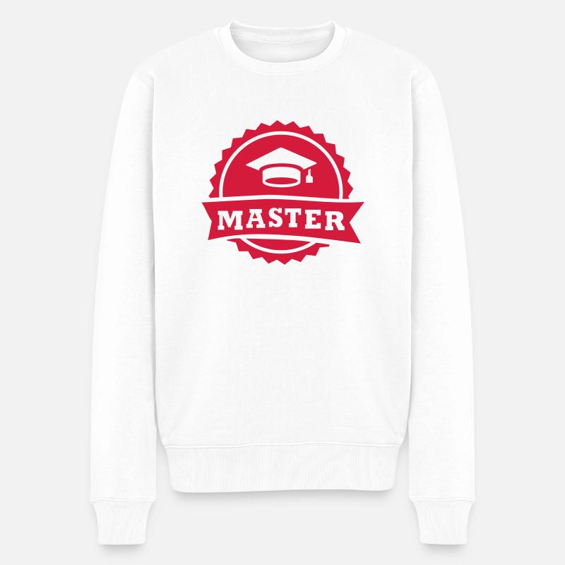 Master - Männer Premium Bio Pullover - Weiß