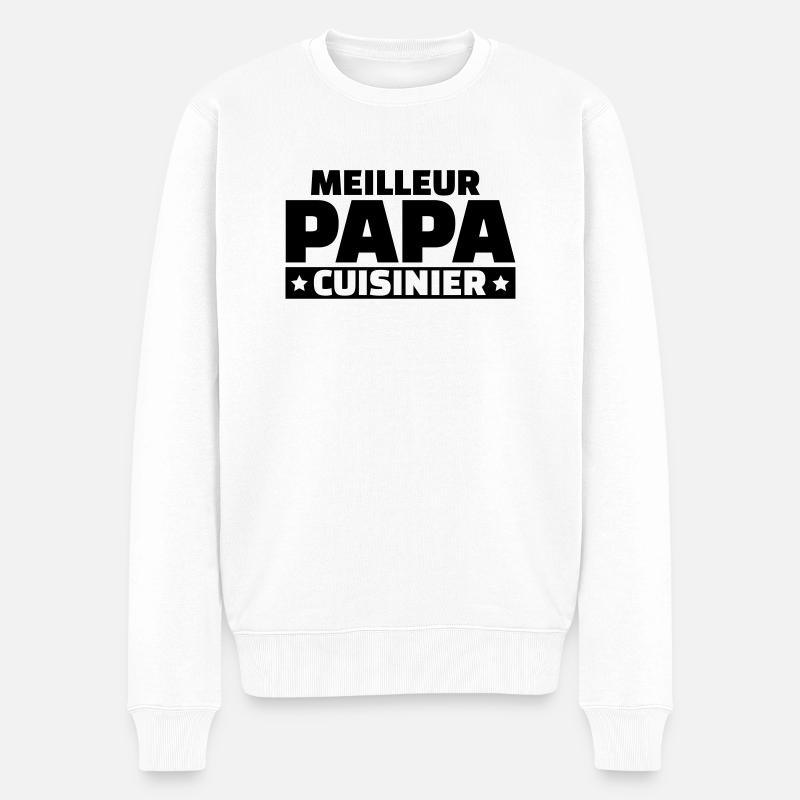 Meilleur papa cuisinier - Pull Premium bio Homme - blanc