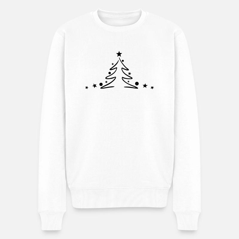 Weihnachten - Baum Kugeln - Männer Premium Bio Pullover - Weiß