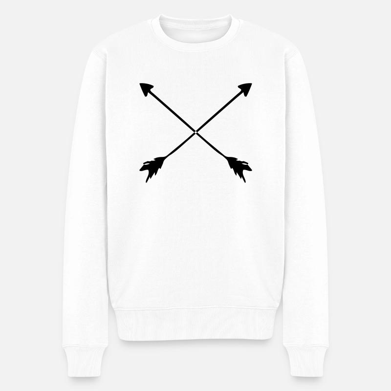 Hipster Sketched Arrows - Männer Premium Bio Pullover - Weiß