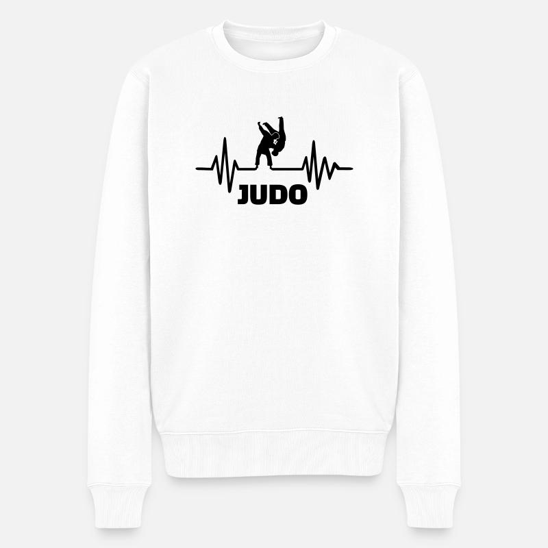 Judo - Männer Premium Bio Pullover - Weiß