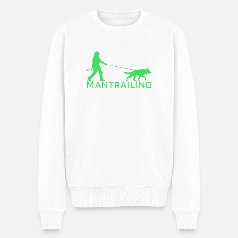 Mantrailing - Pull Premium bio Homme - blanc