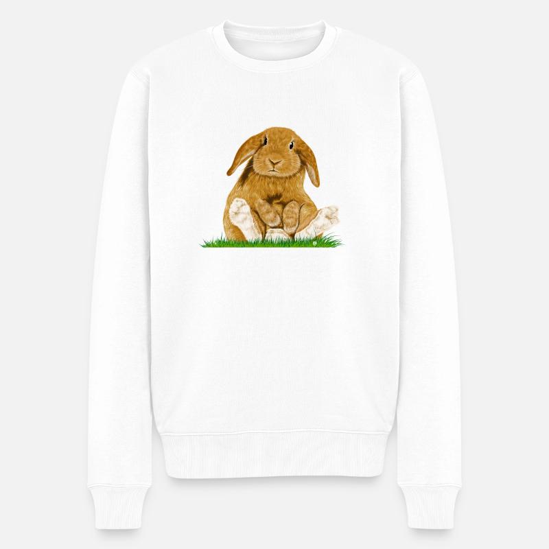Häschen! - Männer Premium Bio Pullover - Weiß