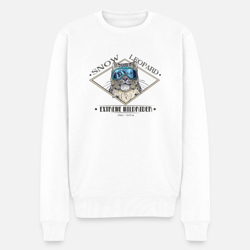 Schneelöwe - Männer Premium Bio Pullover - Weiß