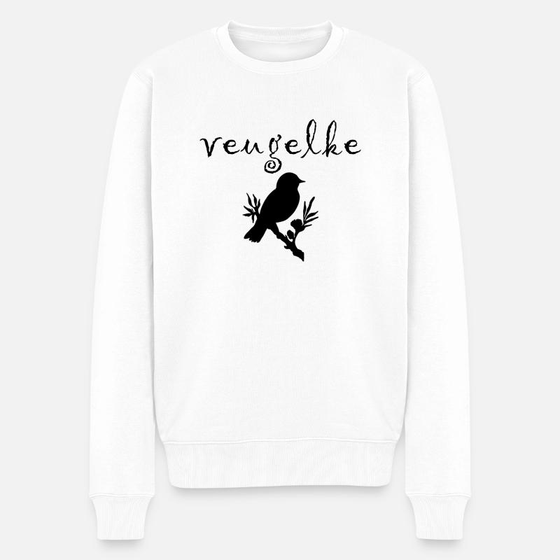 veugelke Brabant, Vogel in Brabant - Männer Premium Bio Pullover - Weiß