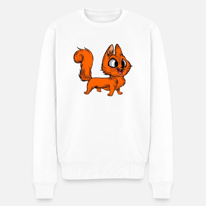 Lustige Katzen 18 - Männer Premium Bio Pullover - Weiß