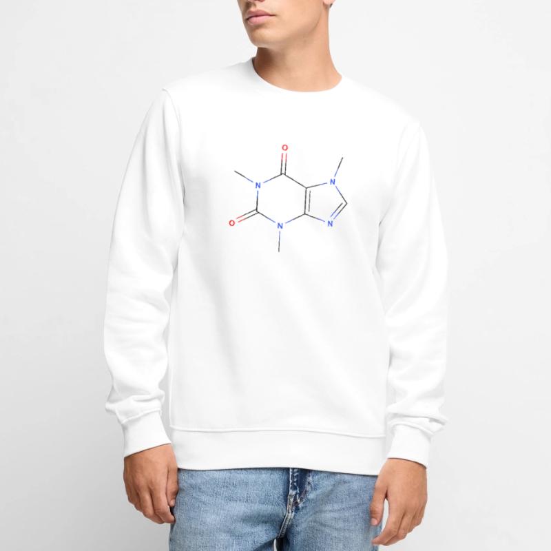 Caffeine Molecule - Colored Structural Formula Men's Premium Organic Jumper