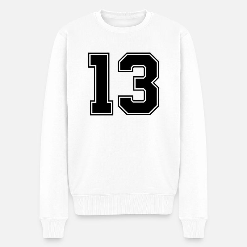 13 - Männer Premium Bio Pullover - Weiß
