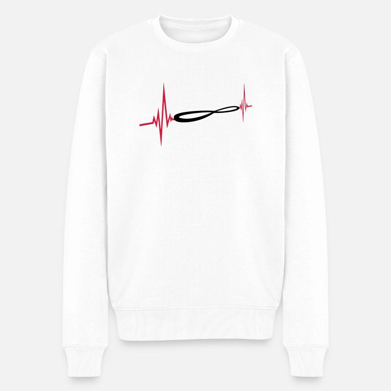 Puls Unendlich Symbol - Männer Premium Bio Pullover - Weiß