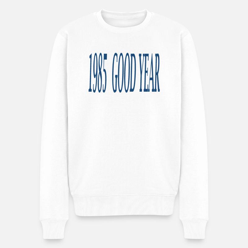 1985 - Männer Premium Bio Pullover - Weiß