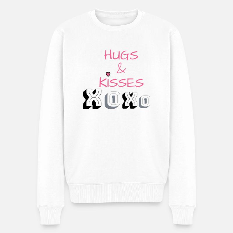 I love clothes / Hugs&Kisses - Männer Premium Bio Pullover - Weiß