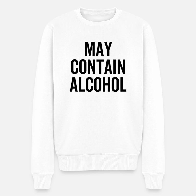Kann Alkohol enthalten - Männer Premium Bio Pullover - Weiß