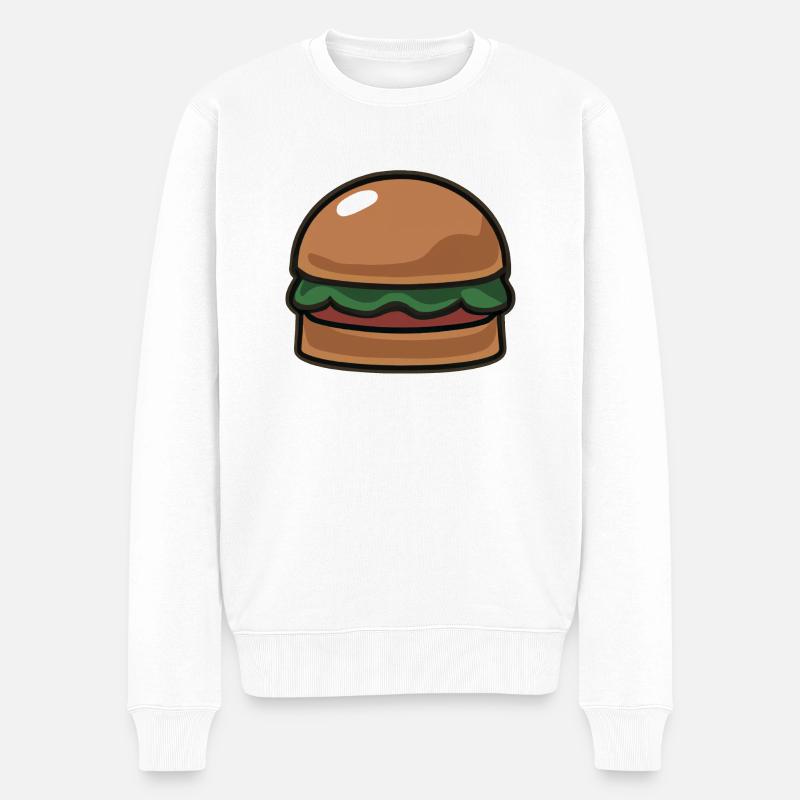BURGER DESSIN ANIMÉ - Pull Premium bio Homme - blanc