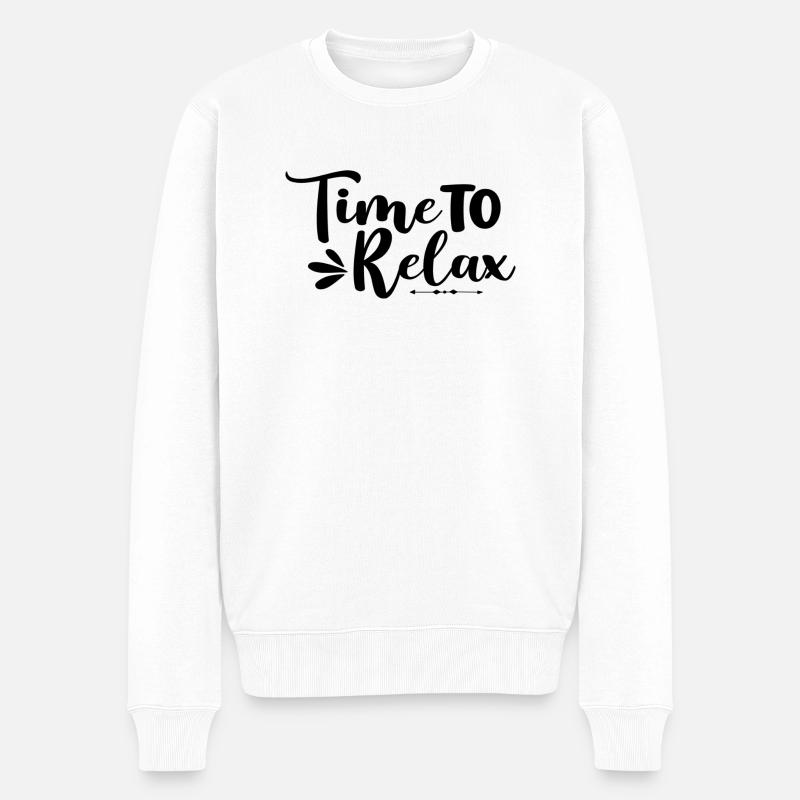Time To Relax - Männer Premium Bio Pullover - Weiß