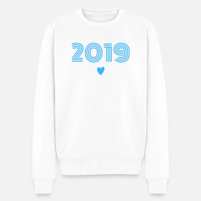 Jahrgang 2019 Junge - Männer Premium Bio Pullover - Weiß