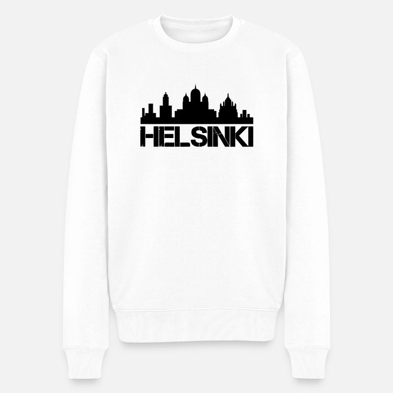 helsinki 01 - Männer Premium Bio Pullover - Weiß
