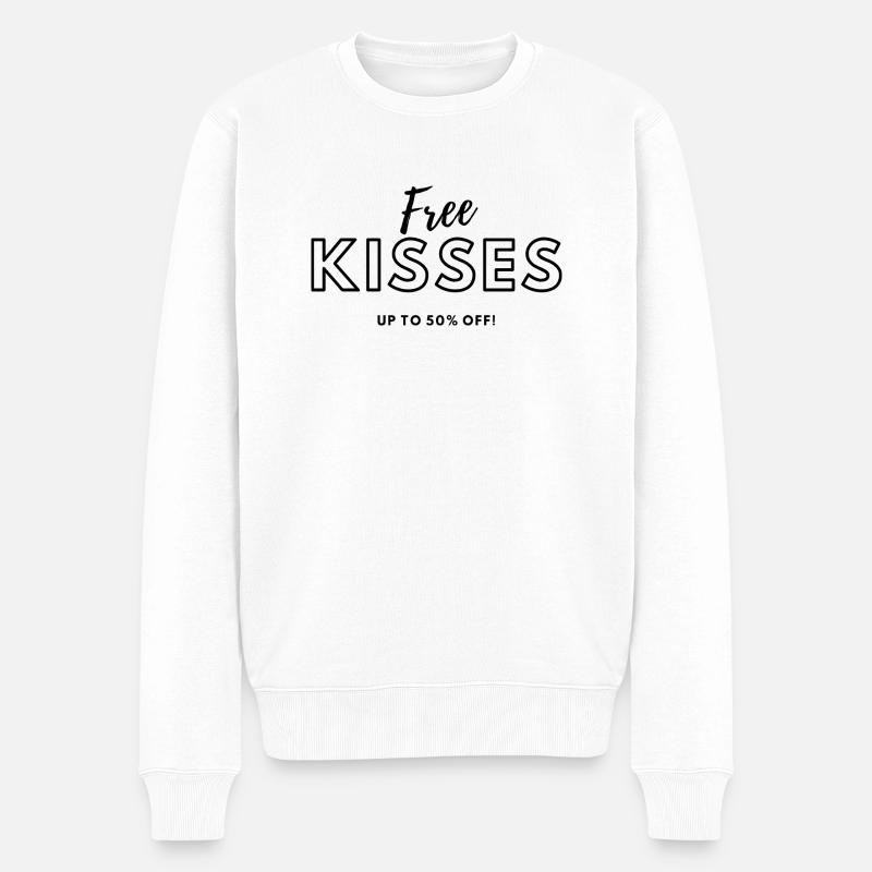 Freekisses2023 - Männer Premium Bio Pullover - Weiß