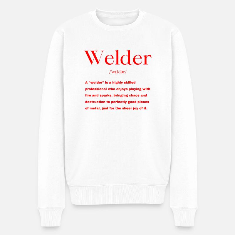 Schweißer - Männer Premium Bio Pullover - Weiß