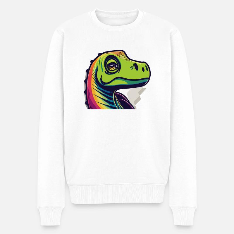 Lézard arc-en-ciel - Pull Premium bio Homme - blanc