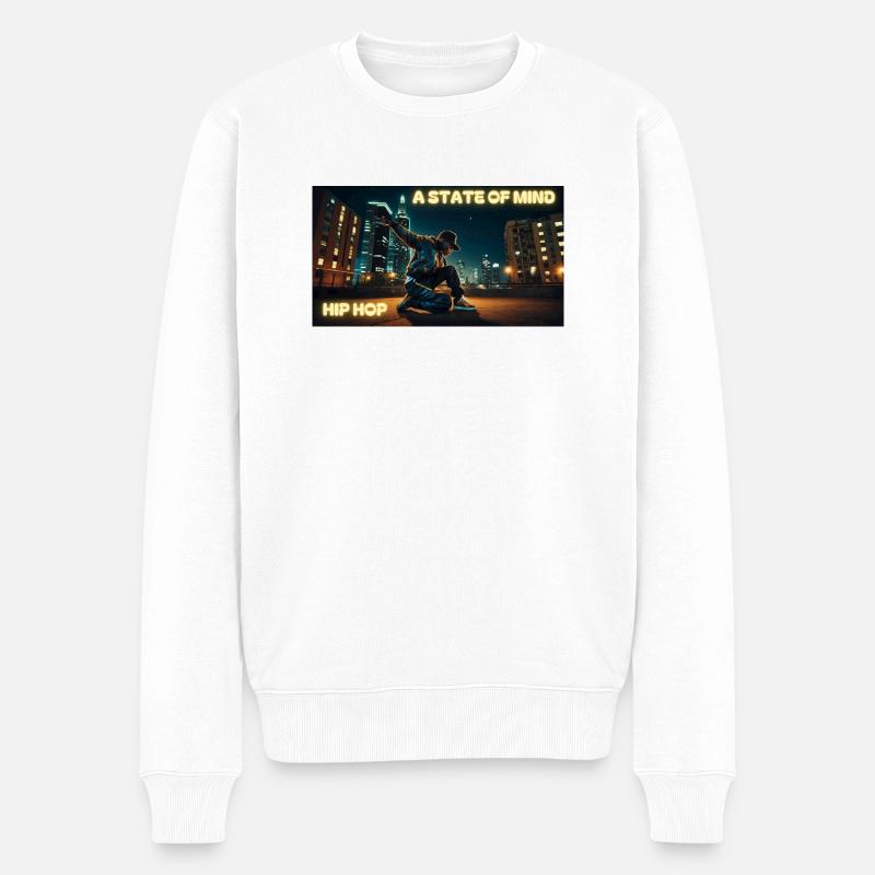 HIP HOP - EINE GEMÜTSHALTUNG - Männer Premium Bio Pullover - Weiß