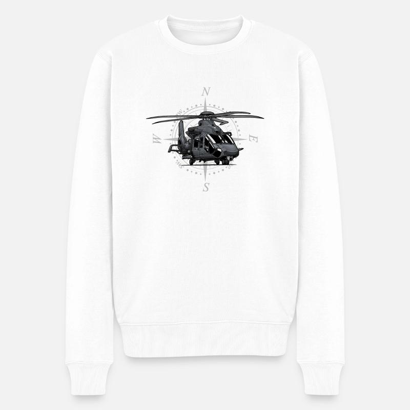 Hélicoptère // Illustration - Pull Premium bio Homme - blanc