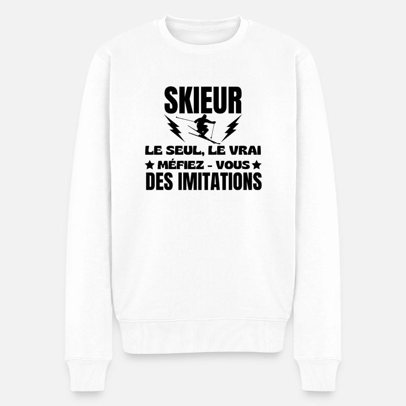 SKIFAHRER DER EINZIG WAHRE - Männer Premium Bio Pullover - Weiß