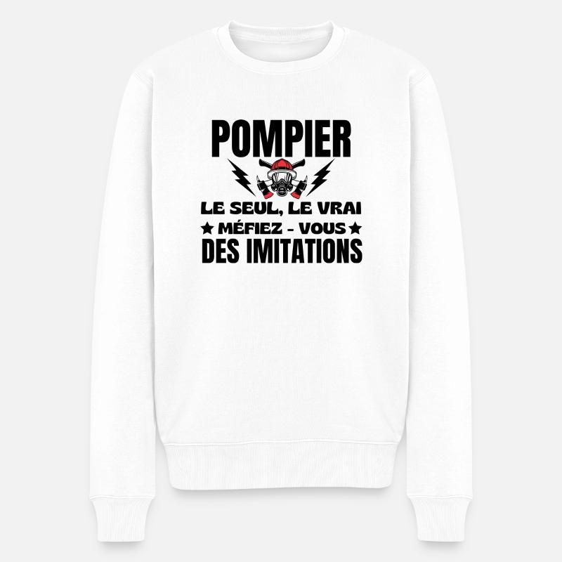 POMPIER LE SEUL LE VRAI - Pull Premium bio Homme - blanc