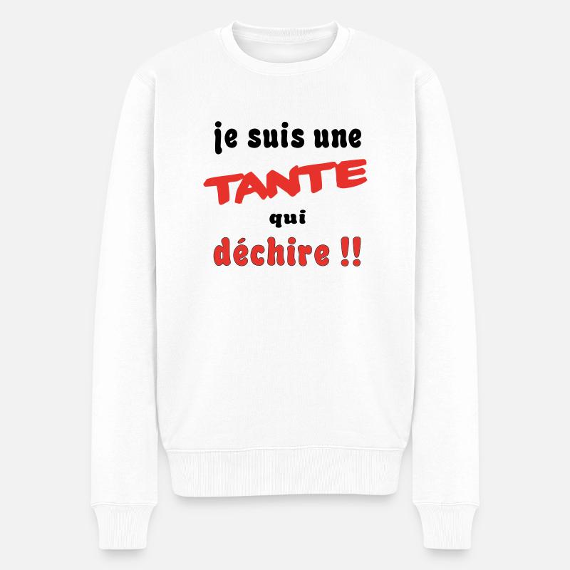 Ich bin eine Tante... - Männer Premium Bio Pullover - Weiß
