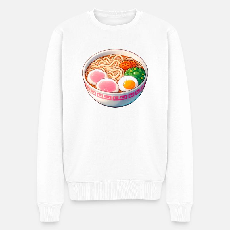 Ramen Meal Bowl - Männer Premium Bio Pullover - Weiß